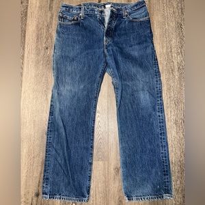 Levis 505 Jeans Mens 36X32 Blue Medium Wash Straight Cotton Denim Pants